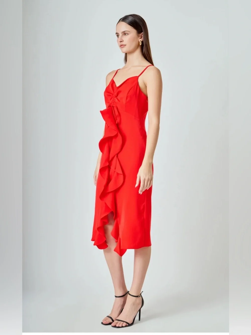 ENDLESS ROSE CASCADING RUFFLE DRESS XS - Picture 3 of 13